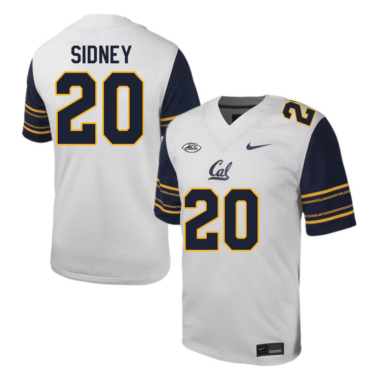 Men #20 Cam Sidney California Golden Bears ACC Conference College Football Jerseys Stitched Sale-Whi